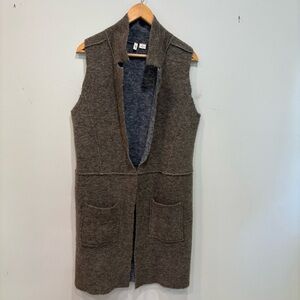 Moth Wool Blend Longline Open Cardigan Vest Women’s Size XS-S